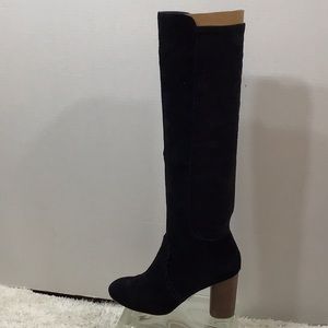 Sole Society black suede ruffle boots 7